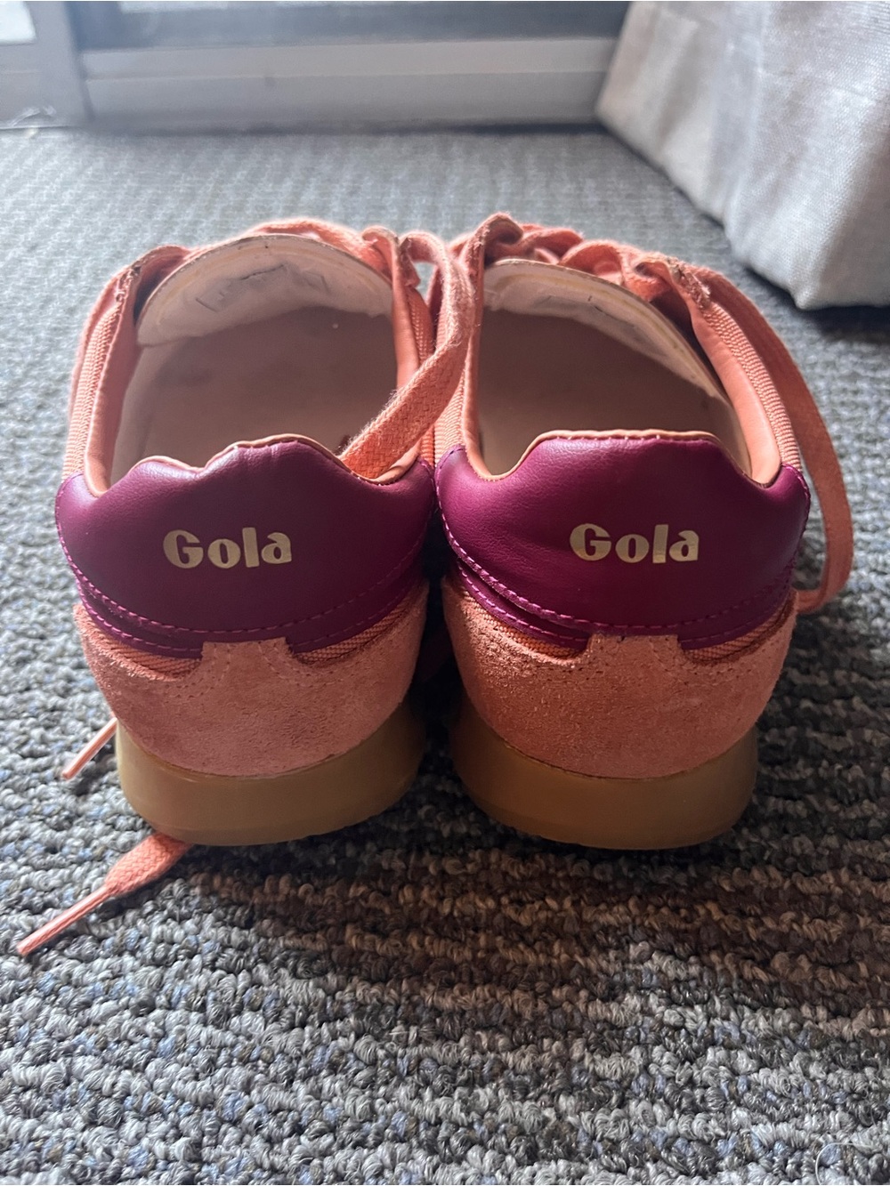 Gola Women's Coral Sneakers with Plum Stripes - Picture 3 of 4